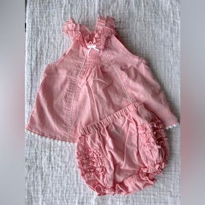 Janie and Jack, Used Size 0-3 months Dress with Diaper Cover